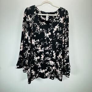 Karl Lagerfeld Floral Blouse Size 3X Cottagecore Boho Feminine Romantic